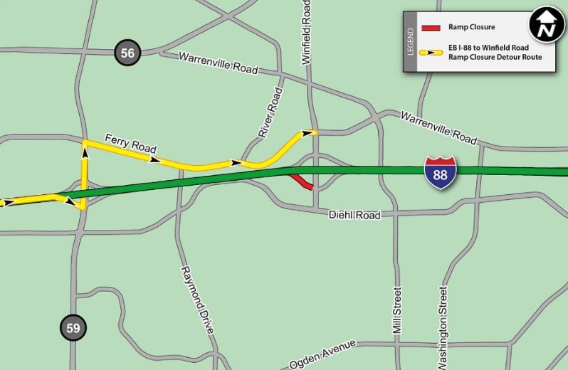 I-88 overnight ramp closures scheduled through November — Shaw Local News Network